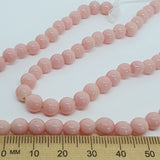 5~6mm Round - Pink Opaque - Java Glass Lampwork Beads - (1 strand)