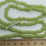 Donuts - Peridot Green Transparent - Java Glass Lampwork Beads - (1 strand)
