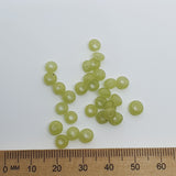 Donuts - Peridot Green Transparent - Java Glass Lampwork Beads - (1 strand)