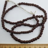 Tube - Dark Chocolate Matte Opaque - Java Recycled Glass Beads - (1 strand)
