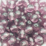 6mm Round (50) - Amethyst Transparent - Vintage Czech Glass Beads