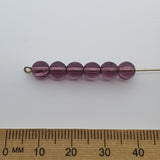 6mm Round (50) - Amethyst Transparent - Vintage Czech Glass Beads