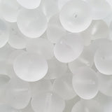 7x11mm Rondelle (10) - Clear Transparent Frosted - Vintage Czech Glass Beads