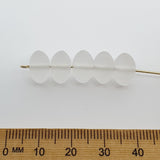 7x11mm Rondelle (10) - Clear Transparent Frosted - Vintage Czech Glass Beads