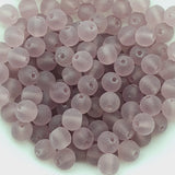 5mm Round (50) - Light Amethyst Frosted - Vintage Czech Glass Beads