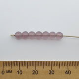 5mm Round (50) - Light Amethyst Frosted - Vintage Czech Glass Beads