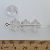 9x12mm Bicone (10) - Clear Transparent - Vintage Czech Glass Beads