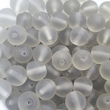 6mm Round (50) - Grey Matte - Vintage Czech Glass Beads