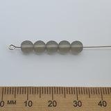 6mm Round (50) - Grey Matte - Vintage Czech Glass Beads
