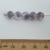 8mm Round (10) - Clear w. Milky Purple Givre - Vintage Czech Glass Beads
