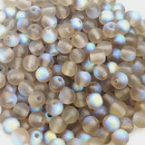 4mm Round (100) - Caramel Frost AB - Vintage Czech Glass Beads - Bead Shack