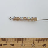 4mm Round (100) - Caramel Frost AB - Vintage Czech Glass Beads - Bead Shack