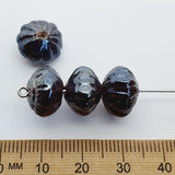 8x12mm Onion (25) - Transparent Brown w. Gunmetal Lustre - Indian Glass Vintage Beads