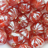8x12mm Onion (25) - Transparent Red Lustre - Indian Glass Vintage Beads
