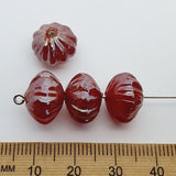8x12mm Onion (25) - Transparent Red Lustre - Indian Glass Vintage Beads
