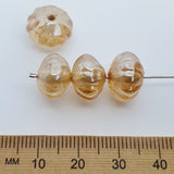 8x12mm Onion (25) - Transparent Light Toffee Lustre - Indian Glass Vintage Beads