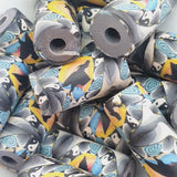 18mm Tube Fimo Beads (10) - Surfer w. Yin/Yang