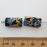 18mm Tube Fimo Beads (10) - Surfer w. Yin/Yang