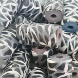 18mm Tube Fimo Beads (10) - Animal Print Black