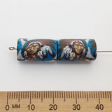 18mm Tube Fimo Beads (10) - Indian Face w. Head Dress