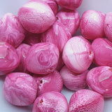12x14mm Rondelle (25) - Pink - Vintage Pastel Marbled Effect Beads