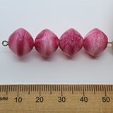 12x14mm Rondelle (25) - Pink - Vintage Pastel Marbled Effect Beads