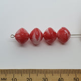 10x12mm Rondelle (50) - Watermelon - Vintage Pastel Marbled Effect Beads