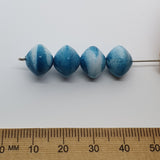 10x12mm Rondelle (50) - Blue - Vintage Pastel Marbled Effect Beads