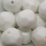 18mm Round Vintage Lucite Beads (10) - White