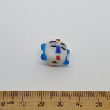 Buddha (2) - White w. Blue - Vintage Handmade Glass Lampwork Beads