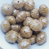 8x12mm Onion (25) - Opaque Caramel Lustre - Indian Glass Vintage Beads