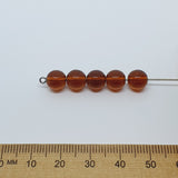 8mm Round (100) - Amber Transparent - Vintage Czech Glass Beads