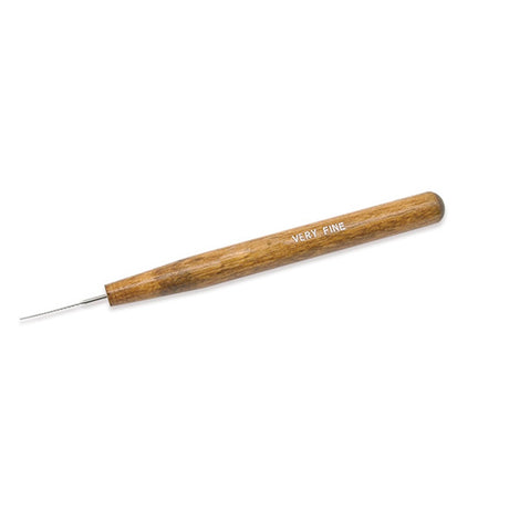 pearl reaming tool on a white background with a wood handle