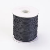 Spool of black thread on a white background