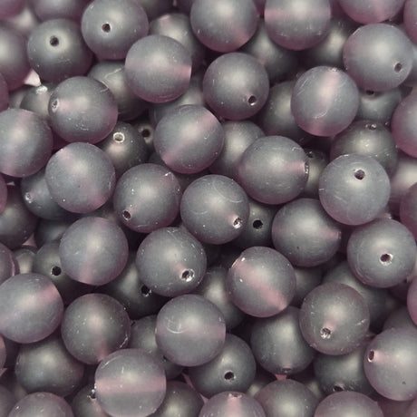 Close-up of purple beads with a soft focus