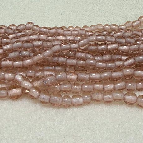 6~8mm Round - Pink Transparent - Java Glass Lampwork Beads - (1 strand) - Bead Shack
