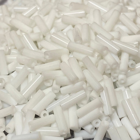 White - 6mm Opaque (50g) - Bugle Seed Beads - Bead Shack