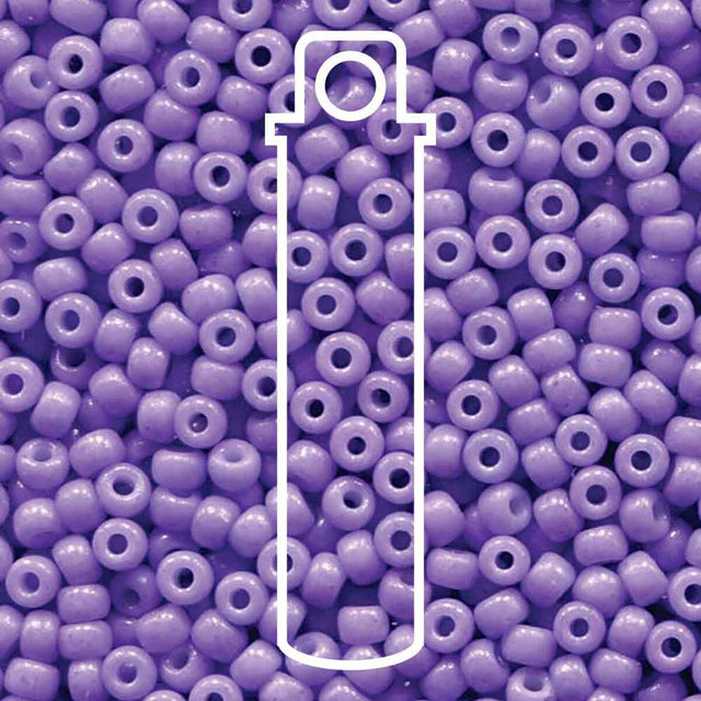 Close-up of purple glass seed beads 