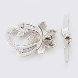 Flower Toggle (1) - Antique Silver