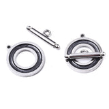 Enamel Toggle Clasp (1) - Black & Silver