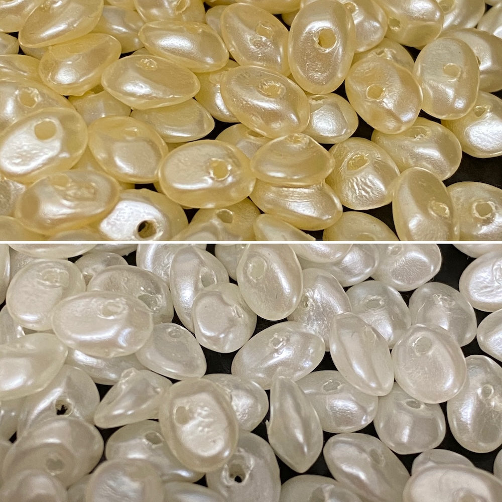 4x8x6mm Flat (100) - Cream - Vintage Acrylic Pearls