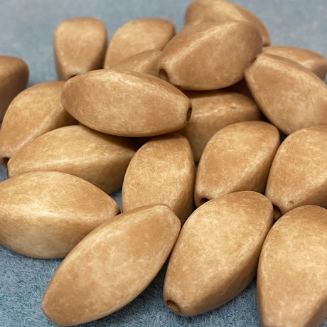 4 Sided Oval (10) - Tan -  Vintage Lucite Beads - Bead Shack
