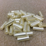 12x5mm Tube (100) - Cream - Vintage Acrylic Pearls