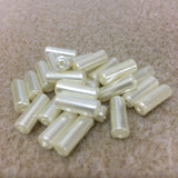 12x5mm Tube (50) - White - Vintage Acrylic Pearls