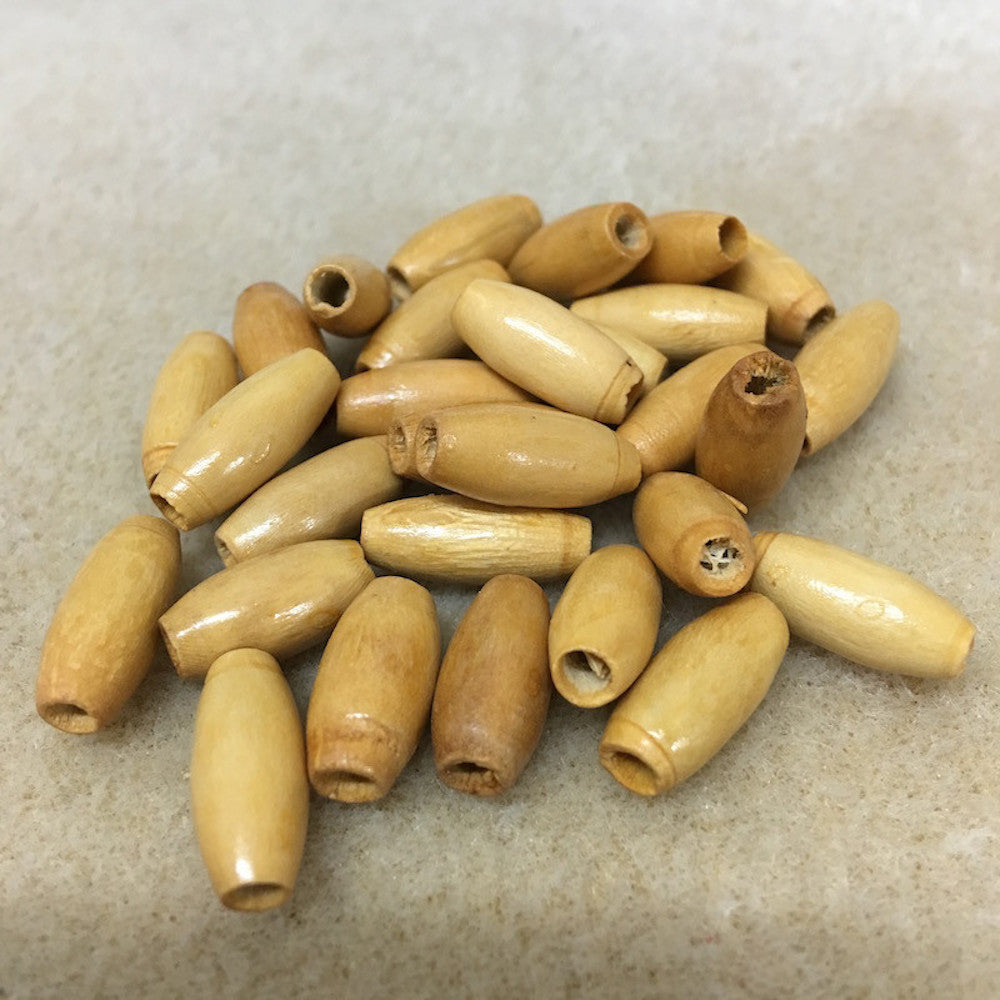 15x6mm Rice Wood Beads (50) - Light - Bead Shack