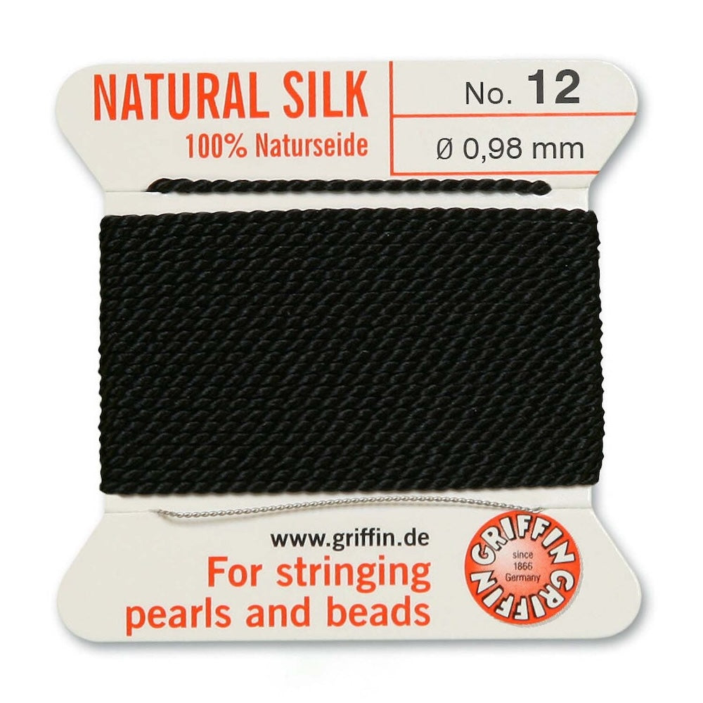 Size 12 (.98mm) Silk Thread - Black