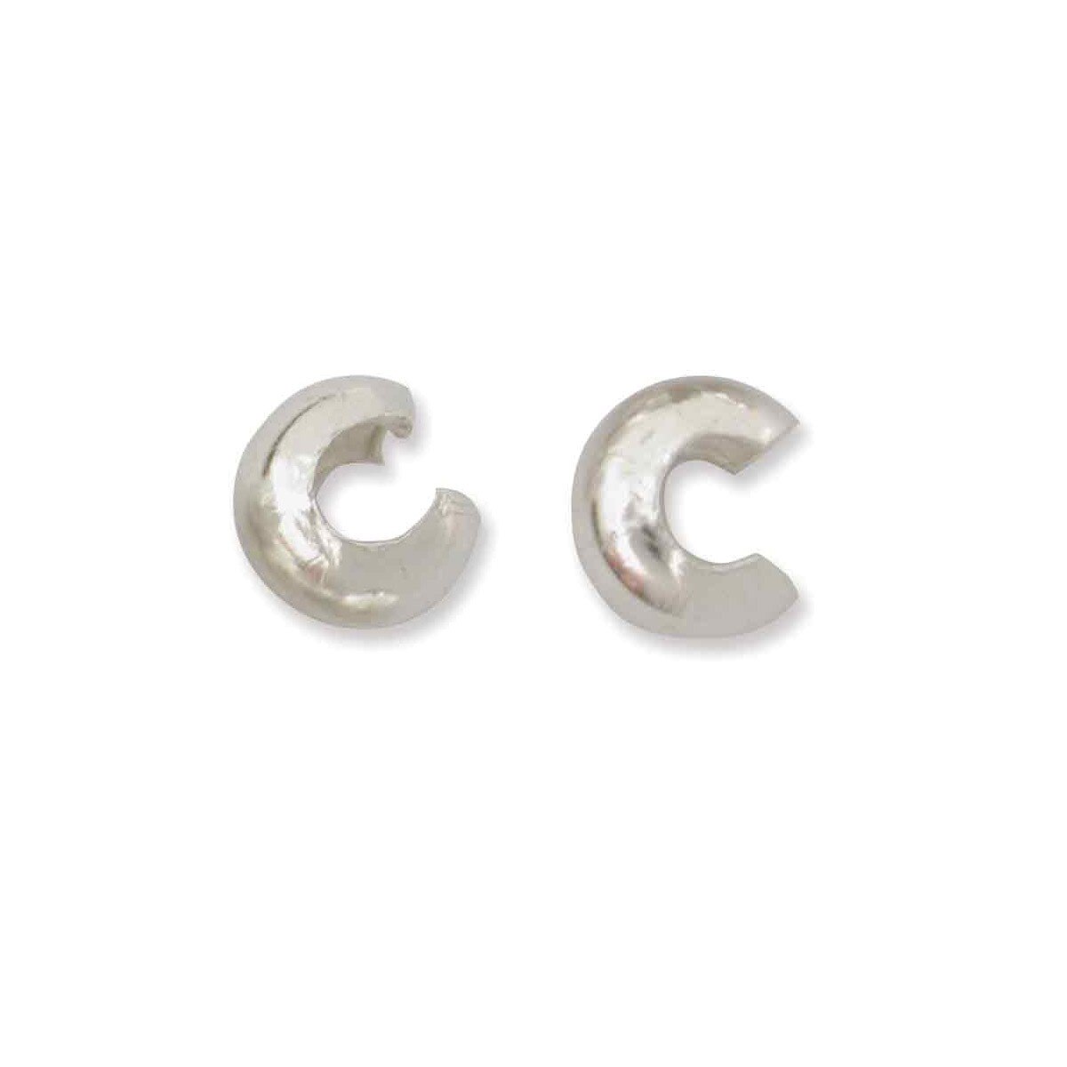 4mm Crimp Covers (2) - Sterling Silver - Bead Shack