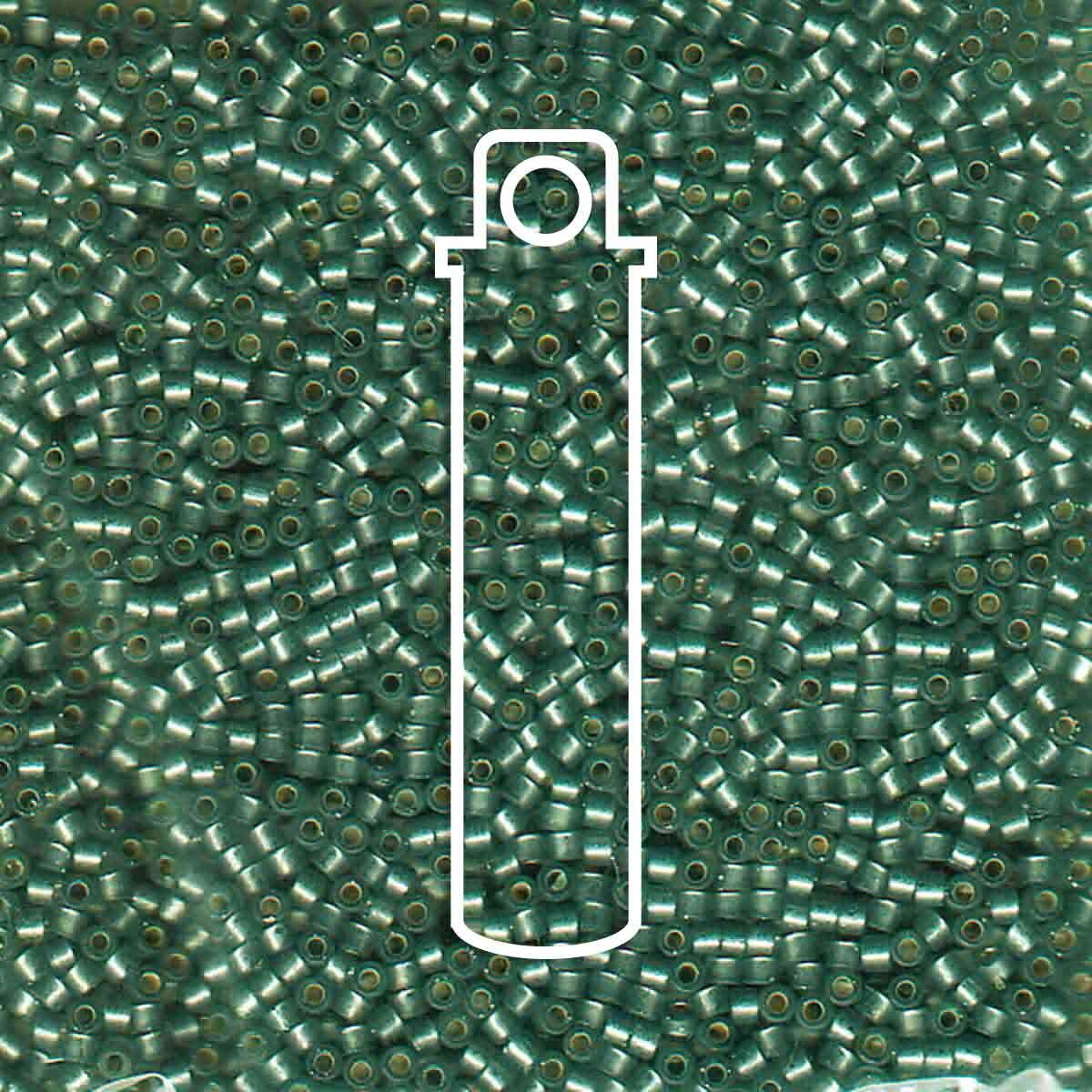 # 689 DBR Delica 11/0 SEMI MATTE S/L LT GREY DYED GREEN - 7.2g Tube