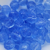 6mm Facet Round (150) - Water Blue Transparent - Vintage Czech Glass Beads