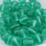 6mm Round (150) - Light Emerald Frosted - Vintage Czech Glass Beads